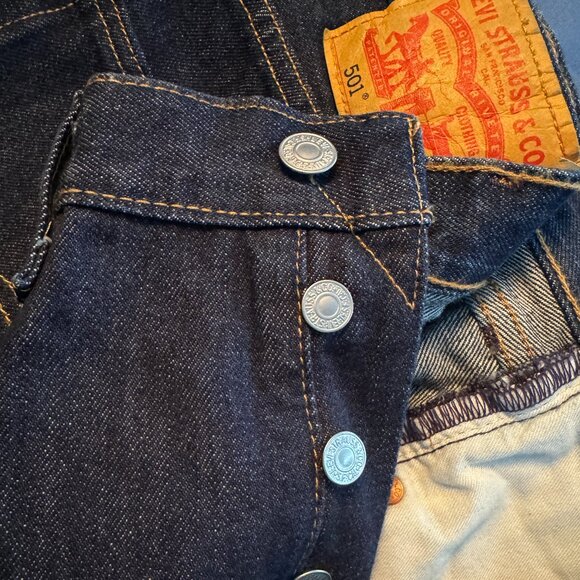 Levi's 501 Denim Straight Leg Blue Jeans - W-30, L-34 - Picture 4 of 6